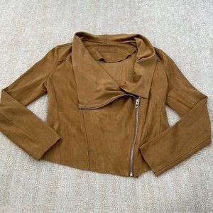Blank NYC Moto Suede Jacket S Tan